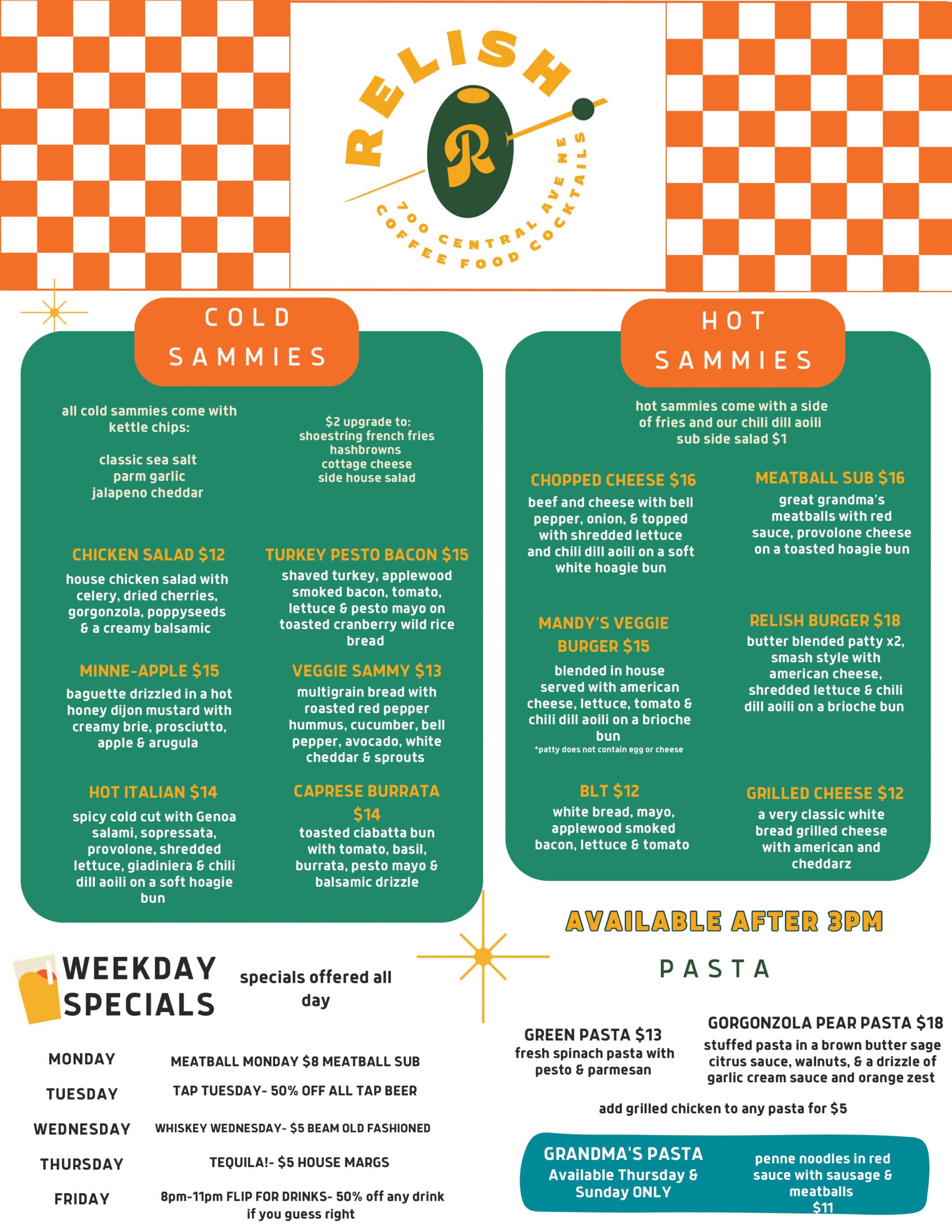 FULL FOOD MENU